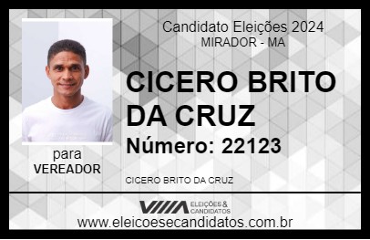 Candidato IRMÃO CÍCERO 2024 - MIRADOR - Eleições