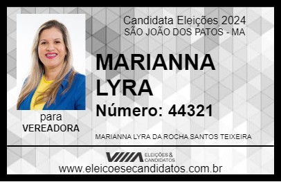 Candidato MARIANNA LYRA 2024 - SÃO JOÃO DOS PATOS - Eleições