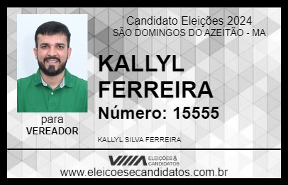 Candidato KALLYL FERREIRA 2024 - SÃO DOMINGOS DO AZEITÃO - Eleições