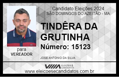 Candidato TINDÊRA DA GRUTINHA 2024 - SÃO DOMINGOS DO AZEITÃO - Eleições