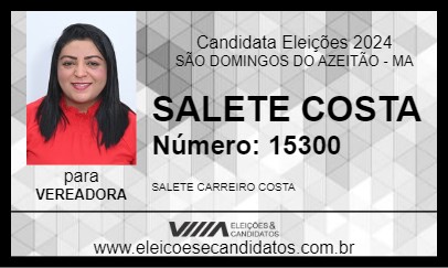 Candidato SALETE COSTA 2024 - SÃO DOMINGOS DO AZEITÃO - Eleições