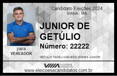 Candidato JUNIOR DE GETÚLIO 2024 - VIANA - Eleições