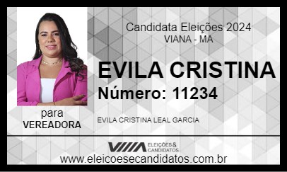 Candidato EVILA CRISTINA 2024 - VIANA - Eleições