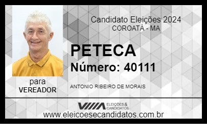 Candidato PETECA 2024 - COROATÁ - Eleições