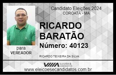 Candidato RICARDO BARATÃO 2024 - COROATÁ - Eleições