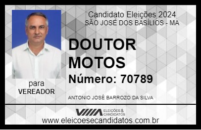 Candidato DOUTOR MOTOS 2024 - SÃO JOSÉ DOS BASÍLIOS - Eleições