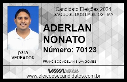 Candidato ADERLAN NONATO 2024 - SÃO JOSÉ DOS BASÍLIOS - Eleições