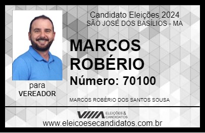 Candidato MARCOS ROBÉRIO 2024 - SÃO JOSÉ DOS BASÍLIOS - Eleições