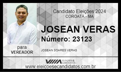 Candidato JOSEAN VERAS 2024 - COROATÁ - Eleições