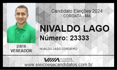 Candidato NIVALDO LAGO 2024 - COROATÁ - Eleições