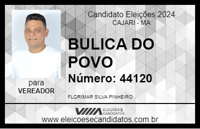 Candidato BULICA DO POVO  2024 - CAJARI - Eleições