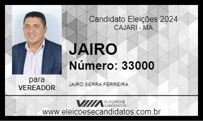 Candidato JAIRO 2024 - CAJARI - Eleições