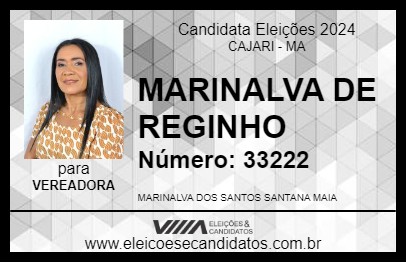 Candidato MARINALVA DE REGINHO 2024 - CAJARI - Eleições