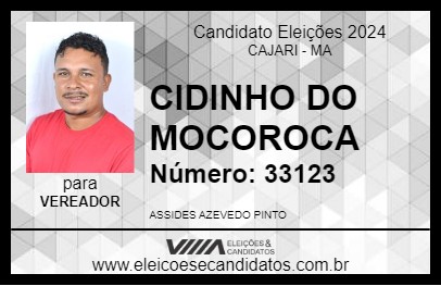 Candidato CIDINHO DO MOCOROCA 2024 - CAJARI - Eleições