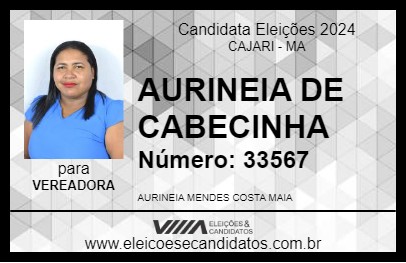 Candidato AURINEIA DE CABECINHA 2024 - CAJARI - Eleições