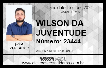 Candidato WILSON DA JUVENTUDE 2024 - CAJARI - Eleições