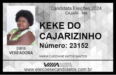 Candidato KEKE DO CAJARIZINHO 2024 - CAJARI - Eleições