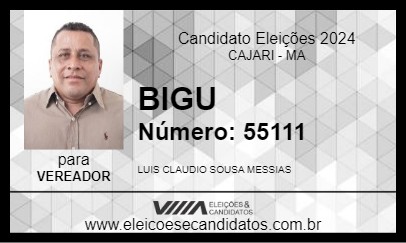 Candidato BIGU 2024 - CAJARI - Eleições