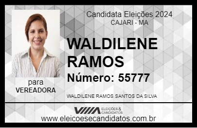 Candidato WALDILENE RAMOS 2024 - CAJARI - Eleições