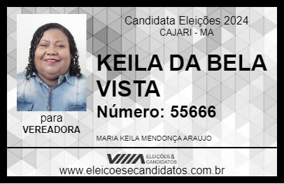 Candidato KEILA DA BELA VISTA 2024 - CAJARI - Eleições