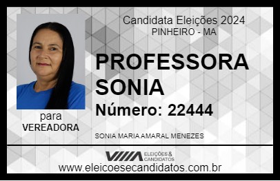 Candidato PROFESSORA SONIA 2024 - PINHEIRO - Eleições