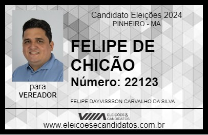 Candidato FELIPE DE CHICÃO 2024 - PINHEIRO - Eleições