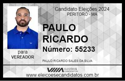 Candidato PAULO RICARDO 2024 - PERITORÓ - Eleições