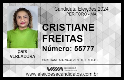 Candidato CRISTIANE FREITAS 2024 - PERITORÓ - Eleições