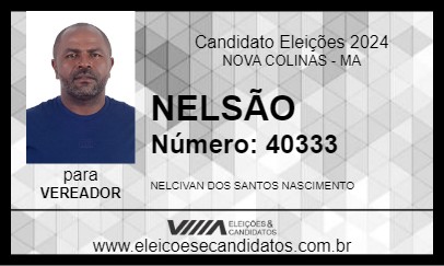 Candidato NELSÃO 2024 - NOVA COLINAS - Eleições