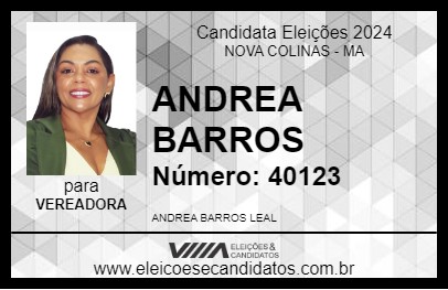 Candidato ANDREA BARROS 2024 - NOVA COLINAS - Eleições