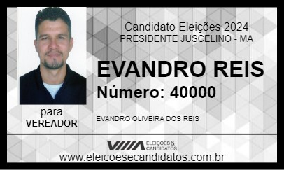 Candidato EVANDRO REIS 2024 - PRESIDENTE JUSCELINO - Eleições