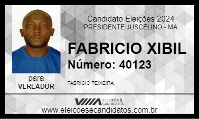 Candidato FABRICIO TEIXEIRA 2024 - PRESIDENTE JUSCELINO - Eleições