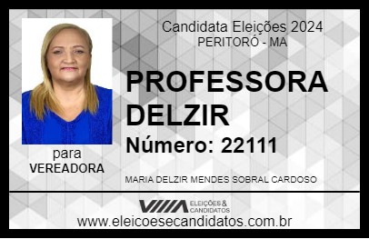 Candidato PROFESSORA DELZIR 2024 - PERITORÓ - Eleições