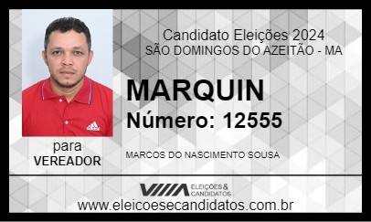 Candidato MARQUIN 2024 - SÃO DOMINGOS DO AZEITÃO - Eleições