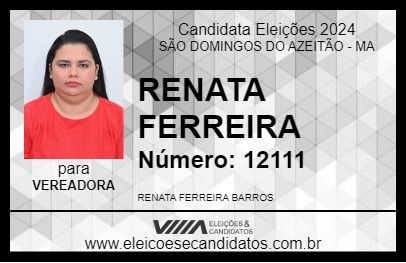 Candidato RENATA FERREIRA 2024 - SÃO DOMINGOS DO AZEITÃO - Eleições