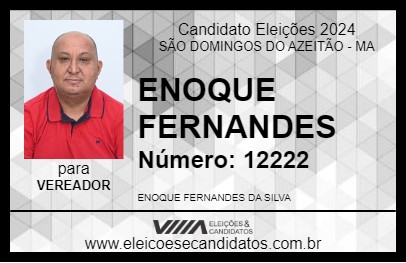 Candidato ENOQUE FERNANDES 2024 - SÃO DOMINGOS DO AZEITÃO - Eleições