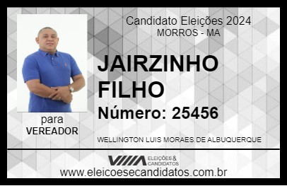 Candidato JAIRZINHO FILHO 2024 - MORROS - Eleições