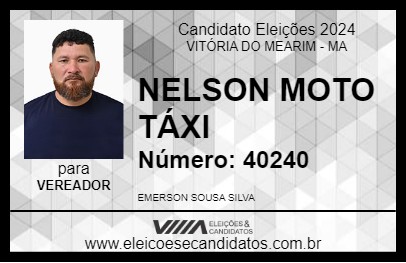 Candidato NELSON MOTO TÁXI 2024 - VITÓRIA DO MEARIM - Eleições