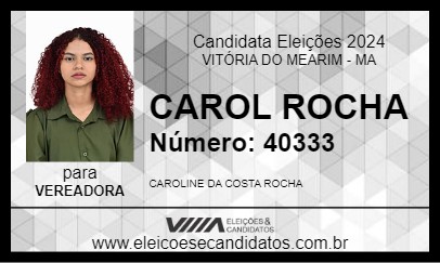 Candidato CAROL ROCHA 2024 - VITÓRIA DO MEARIM - Eleições