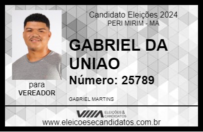 Candidato GABRIEL DA UNIAO 2024 - PERI MIRIM - Eleições