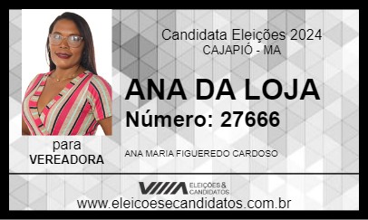 Candidato ANA DA LOJA 2024 - CAJAPIÓ - Eleições