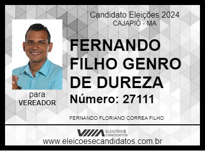 Candidato FERNANDO FILHO GENRO DE DUREZA 2024 - CAJAPIÓ - Eleições