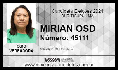 Candidato MIRIAN OSD 2024 - BURITICUPU - Eleições