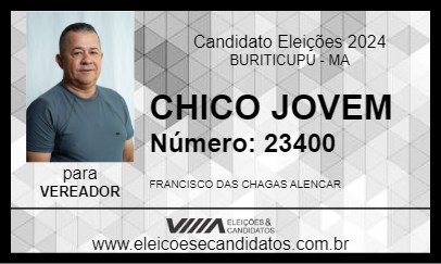 Candidato CHICO JOVEM 2024 - BURITICUPU - Eleições