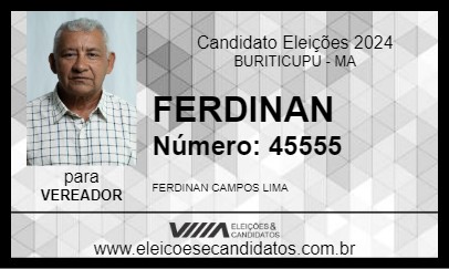 Candidato FERDINAN 2024 - BURITICUPU - Eleições