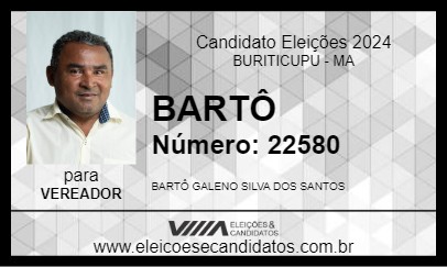 Candidato BARTÔ 2024 - BURITICUPU - Eleições