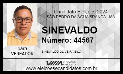 Candidato SINEVALDO 2024 - SÃO PEDRO DA ÁGUA BRANCA - Eleições