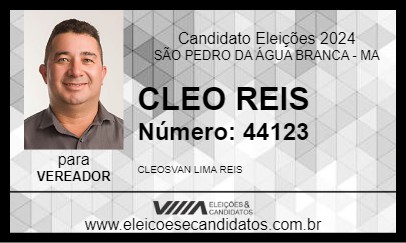 Candidato CLEO REIS 2024 - SÃO PEDRO DA ÁGUA BRANCA - Eleições