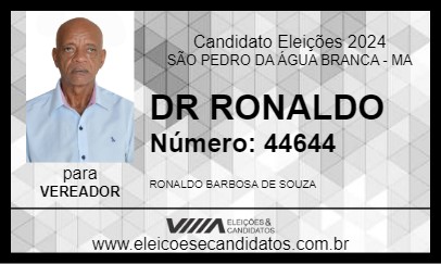 Candidato DR RONALDO 2024 - SÃO PEDRO DA ÁGUA BRANCA - Eleições