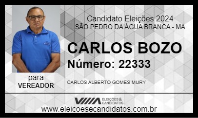 Candidato CARLOS BOZO 2024 - SÃO PEDRO DA ÁGUA BRANCA - Eleições